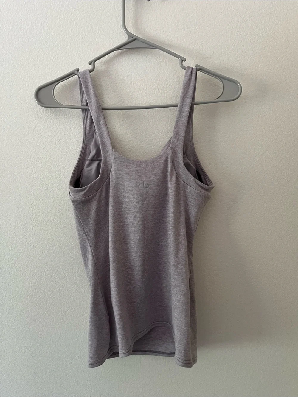Alo Yoga Fitted Athletic Tank Dusk Heather Size Small Removable Light Pads